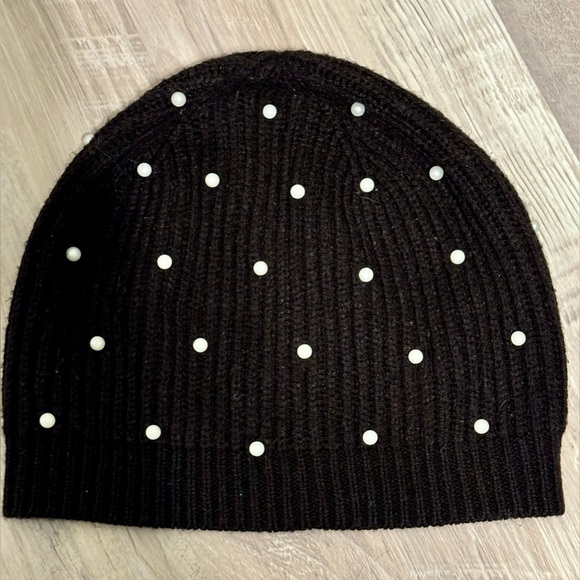 J. Crew Black Beanie with Pearl Accents - Picture 4 of 9